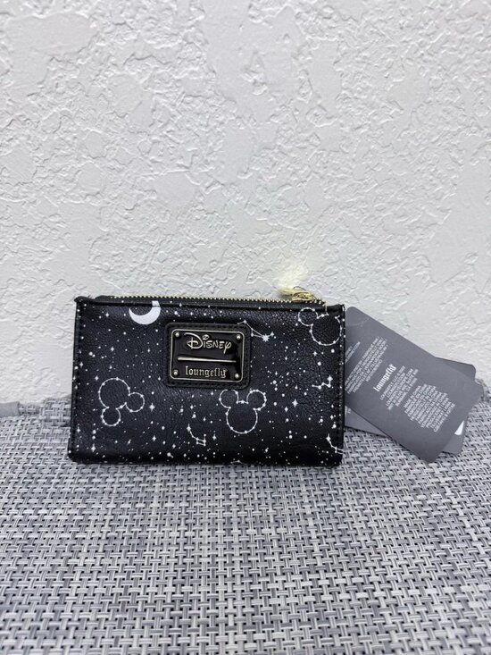 Loungefly Disney Mickey Constellation Stars Glow In Dark Backpack And Wallet NWT main image 5